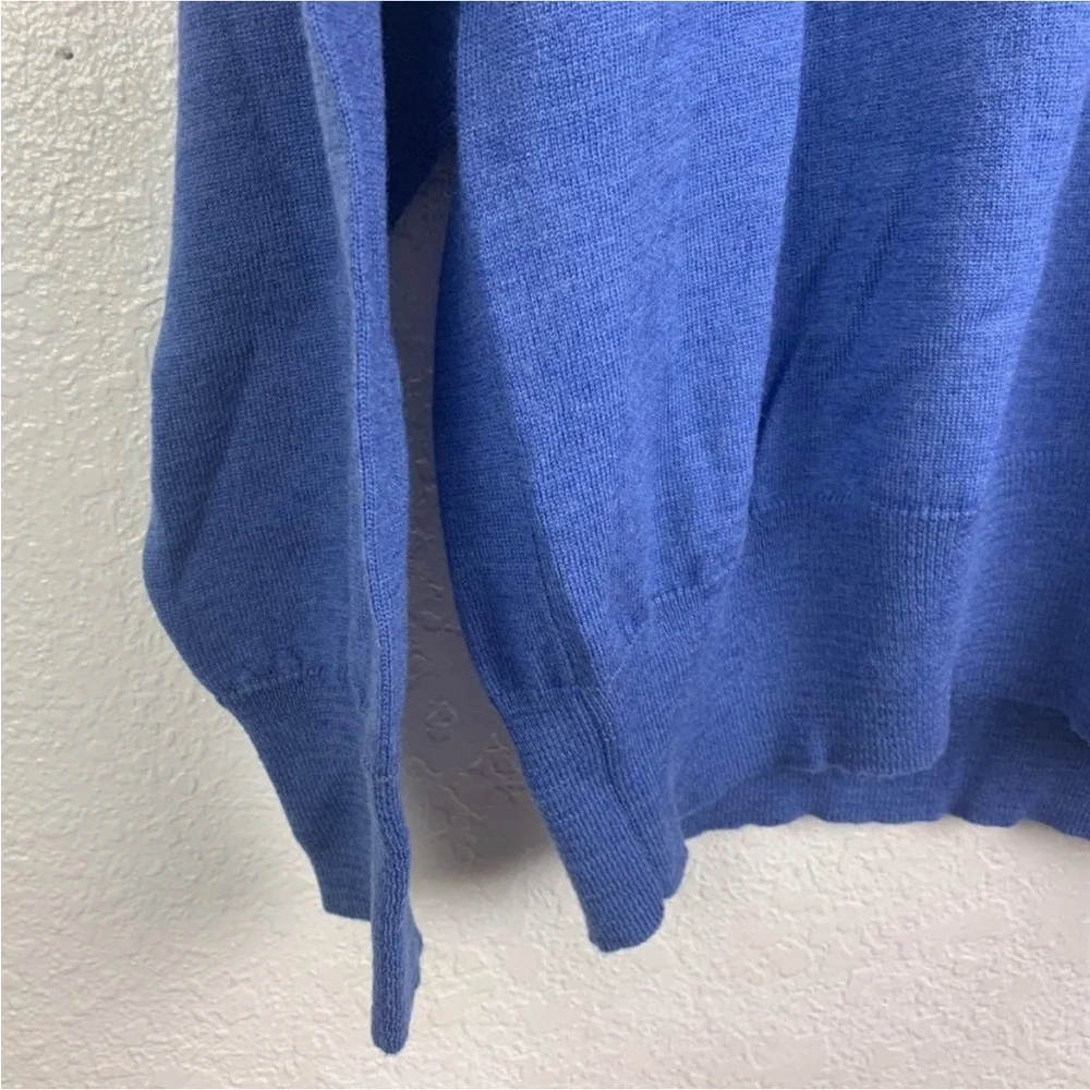 Orvis Men's Large Royal Blue 1/4 Zip Cotton Pullover Sweater